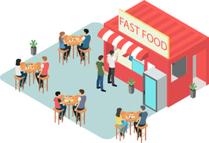 fast food isometric illustration