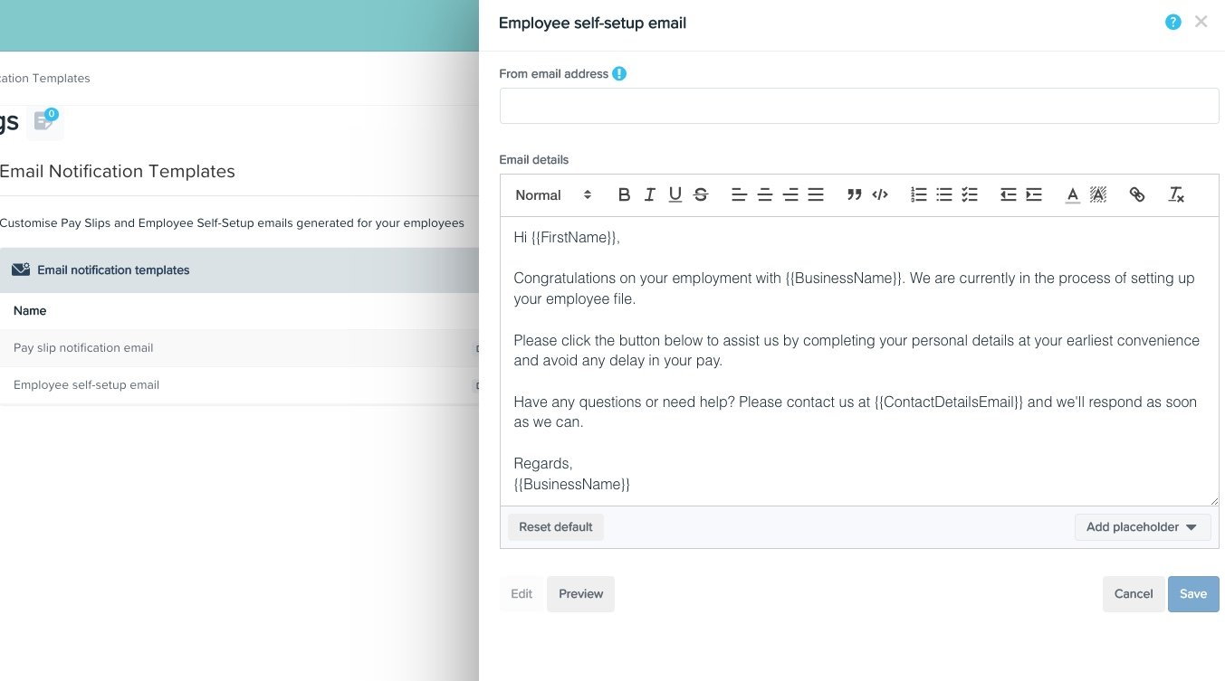 Employee Email Template