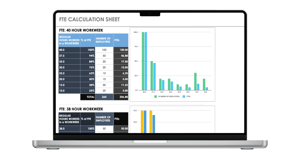 FTE Calculator Mock Up on Laptop