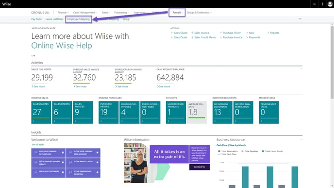 Wiise Payroll Setup - Employee Mapping