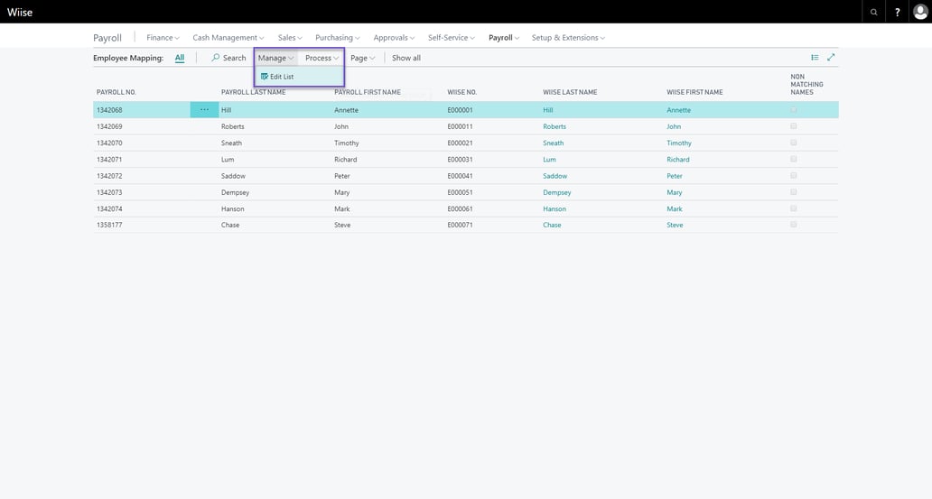 Employee Map Example Wiise Payroll Setup - Employee Mapping