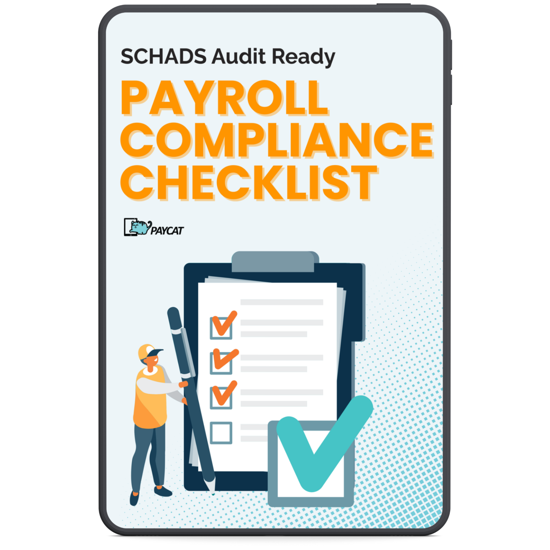 1000x1000px Payroll Compliance checklist mockup tablet